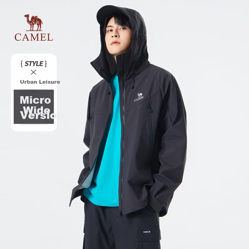 CAMEL Outdoor Jacket 2.0, Men's And Women's Mountain Hiking Wear, Windproof And Water-Resistant Travel Coat, M15BAKI063