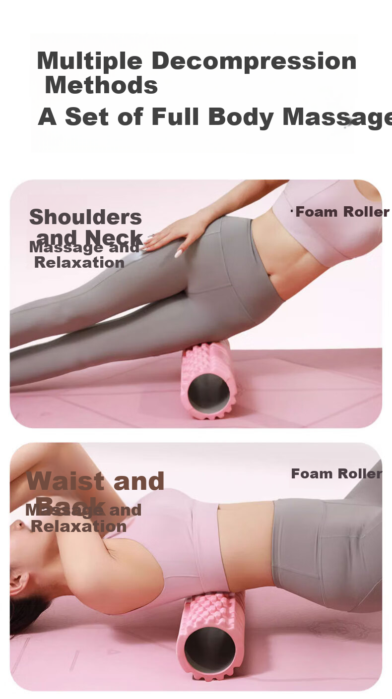 Duweike Foam Roller Muscle Relaxation Roller Spiky Massage Stick Leg Massage Yoga Stick Green White 45cm 11