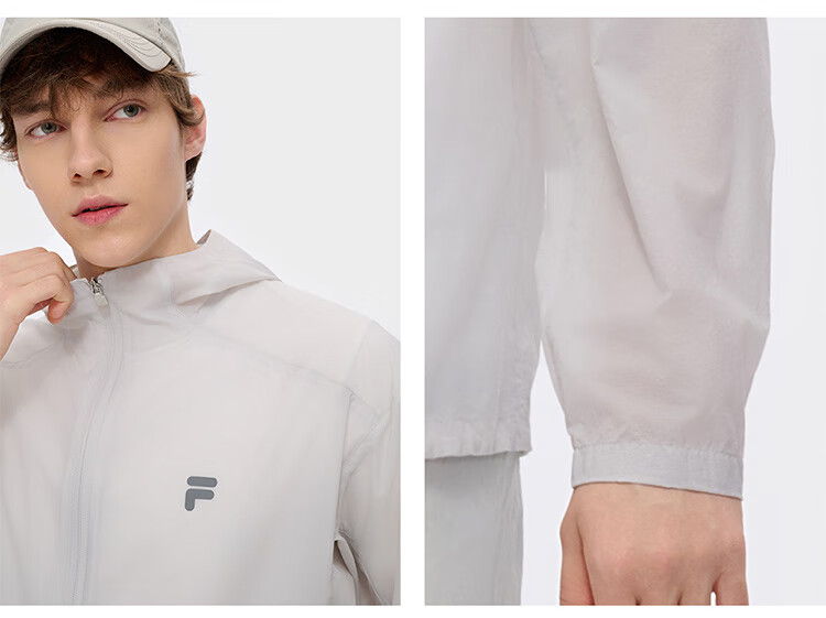 FILAFUSION FILA Trendy Woven Jacket for Men, Summer Fashion Casual Sun Protection Hooded Top 29