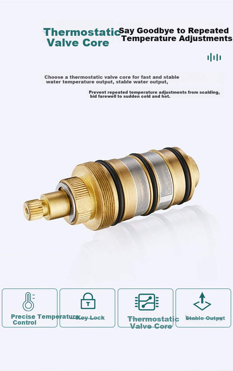 BSITN Intelligent Thermostatic Mixing Valve, Shower Faucet Thermostatic Valve, Bathroom Shower Switch, Hot And Cold Water, 20204 4