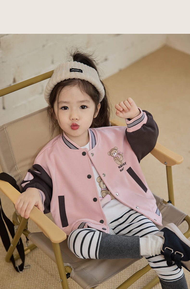 LUSON Chen Da Zhu Little O Baby Girl Early Autumn Baseball Jacket, 2025 New Style Infant Trendy Outerwear for Going Out 13