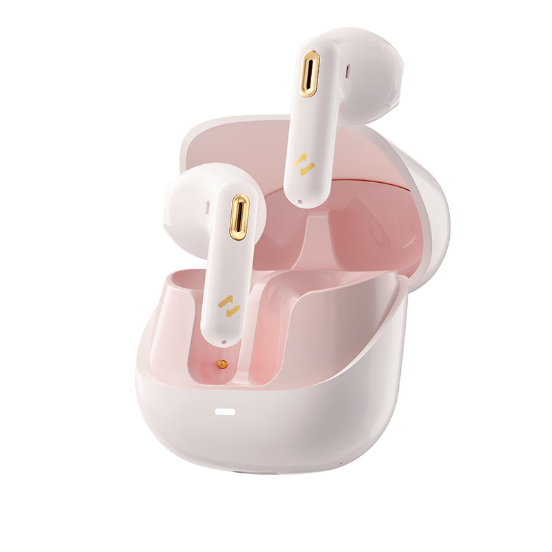 Havit True Wireless Semi In-Ear Bluetooth Headphones for Music, Gaming, Sports, Calls, Noise Cancellation, Low Latency, Long Battery Life, Compatible with Apple, Xiaomi, Huawei Phones - Pink