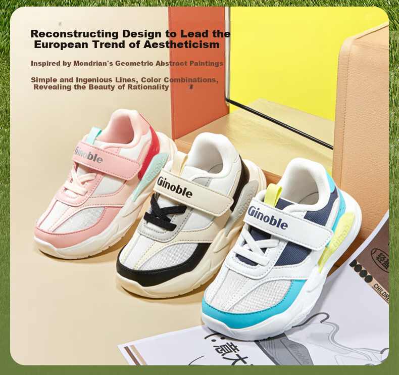 Ginoble Toddler Shoes for 18 Months to 5 Years Old Boys And Girls, Retro Trendy Children's Shoes, Spring 2025 GW1696 Bright White/Night Shadow Blue 2