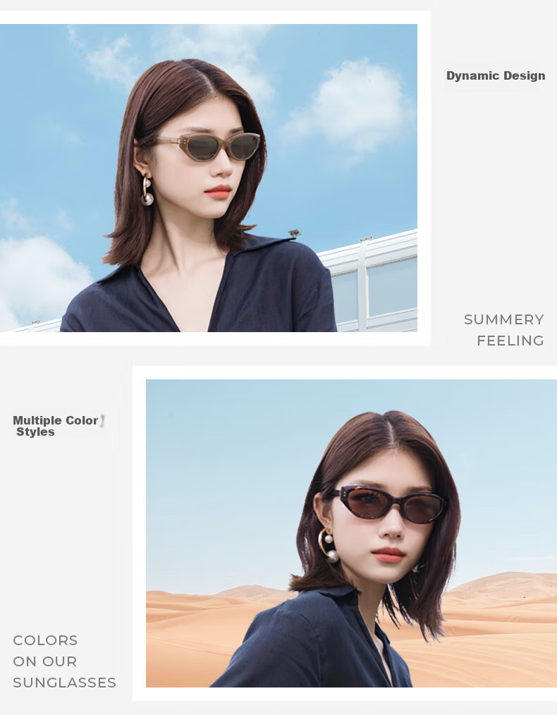 LOHO Foldable Cat Eye Sunglasses for Women, 2026 New Narrow Frame GM Polarized Sunglasses for Men, UV Protection LH09656 9