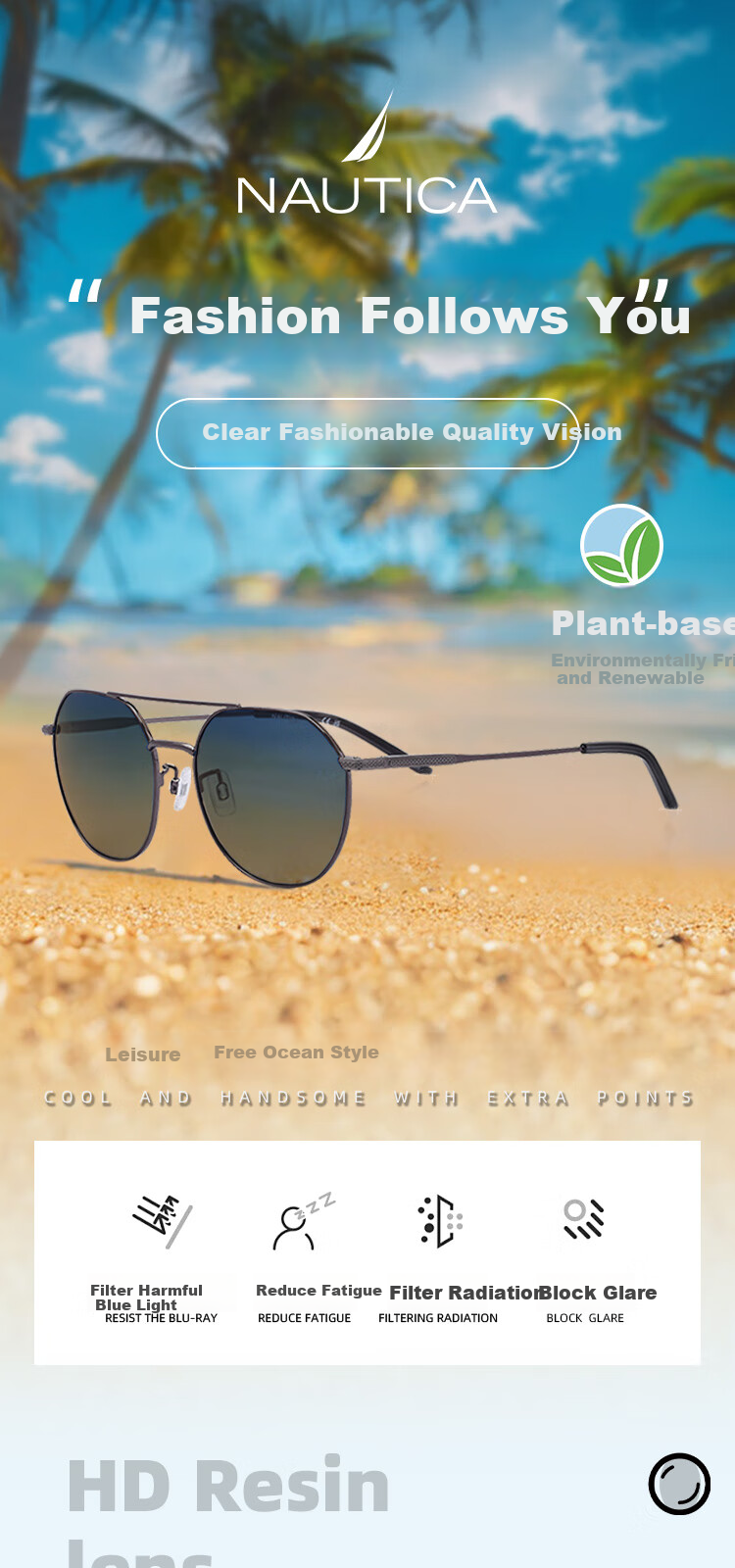 NAUTICA Polygonal Men's Trendy Sunglasses N5002SLB, 001-Black, 031-Brow 1