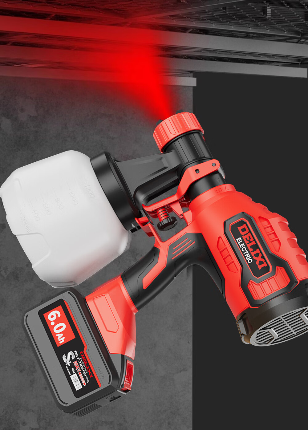 Delixi Brushless High-Power Lithium Battery Electric Paint Sprayer Integrated High Atomization Latex Paint and Oil Paint Spraying Machine 2Ah 7