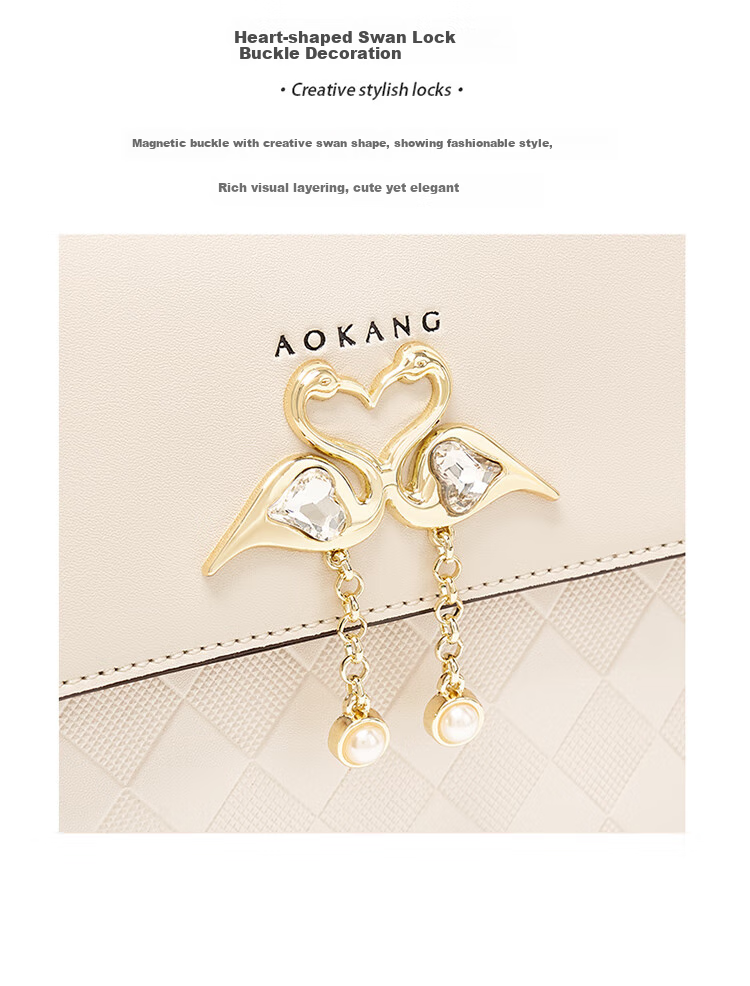 Aokang Women's Handbag, 2026 New Trendy Cowhide Small Square Bag, Light Luxury Crossbody Shoulder Bag, Birthday Mother's Day Gift for Girlfriend Or Wife 6