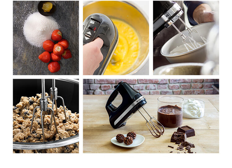 KitchenAid (Kaishanyi) Original Imported Electric Hand Mixer, Small Multi-Functional Cream Whipper And Blender, Handheld, Imperial Red, 5KHM5110CER 13