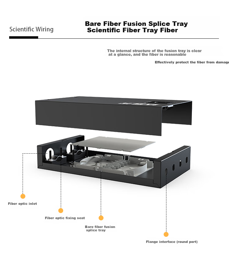 Dashengguang Fiber Optic Terminal Box Desktop 4-Port ST/FC Round Connector, Empty Box, Telecom-Grade Optical Cable Fusion Splice Box, Optical Cable Extension Box, Optical Terminal Box, DSG-ZDH400 3