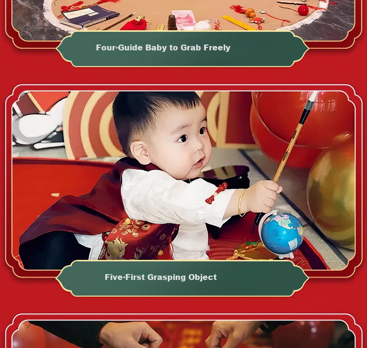 Dipuer Baby's First Birthday Lottery Gift Set for Boys And Girls, Birthday Party Decorations And Ritual Supplies 9