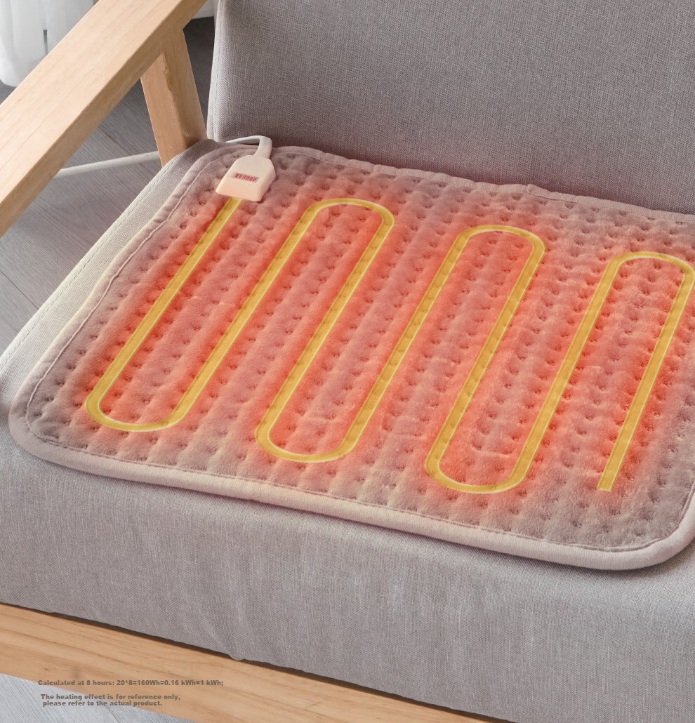 RAINBOW Electric Heated Office Chair Pad, Plug-In Heating Seat Cushion, Three-Temperature Adjustable Flannel Fabric 10