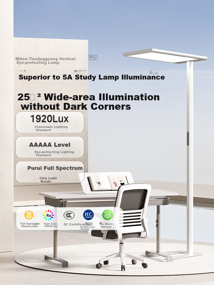 Midea Pro2 Large Street Lamp Full Spectrum Eye Protection Floor-Standing Desk Lamp for Bedroom, Living Room, Children's Study And Reading 1