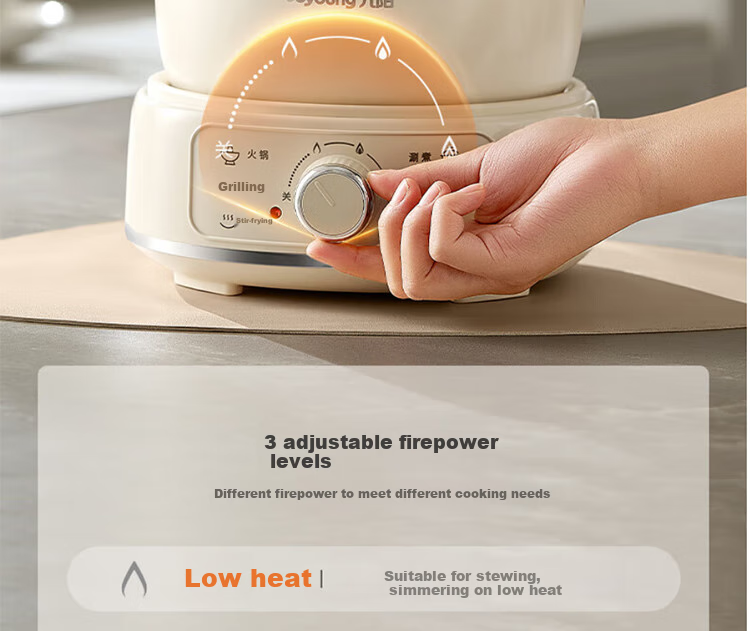 Joyoung Multifunctional Small Cooking Pot, 2.5L Detachable Electric Hot Pot, Non-Stick Coating, Student Dormitory Electric Hot Pot HG25-G211S with Steamer 23