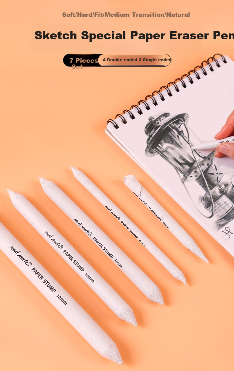 [Lowest Price Online] Mont Marte Sketching Blade Art Student Highlight Detail Shadow Blending Eraser Scraper Sketch Sponge Pen Replacement Head Eraser Blending Cotton MPN0228CN Sketching Markers Drawing 2