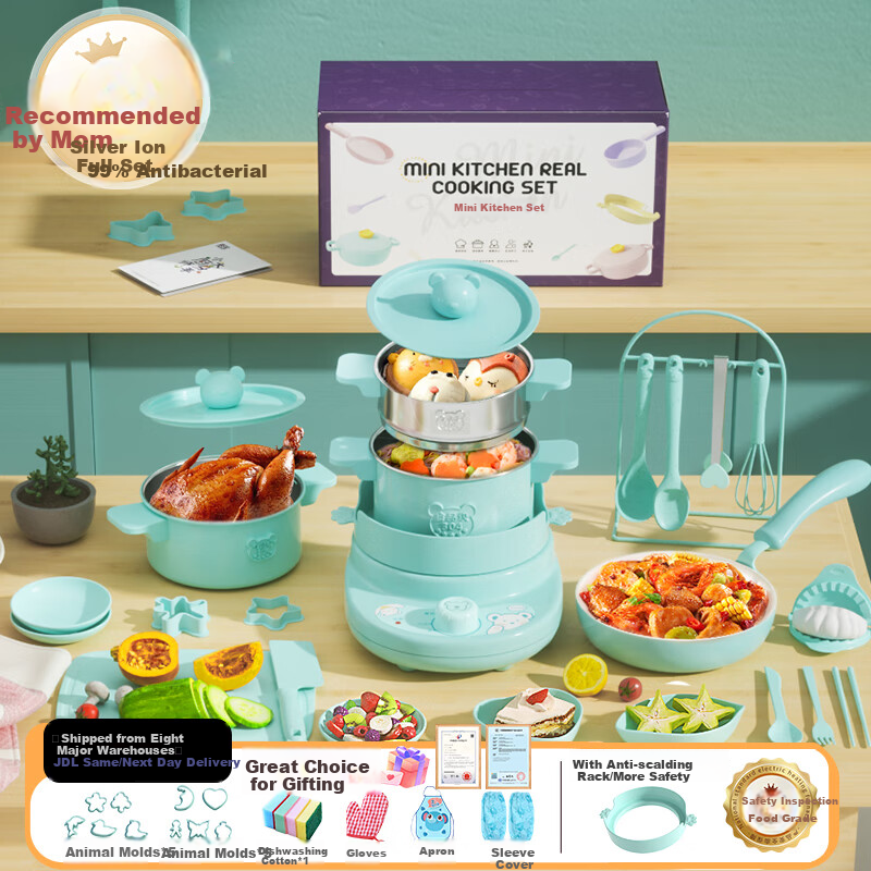Shiwanzhenzhu Mini Kitchen Real Cooking Set Edible Kitchen Playset Birthday Gift for Girls And Boys Aged 7-14