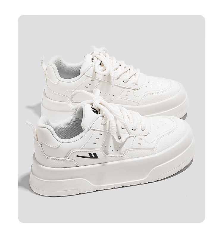 Warrior Official Women's Casual Shoes 2026 Spring New Versatile Height-Increasing Sneakers Beige 38 (240mm) 11