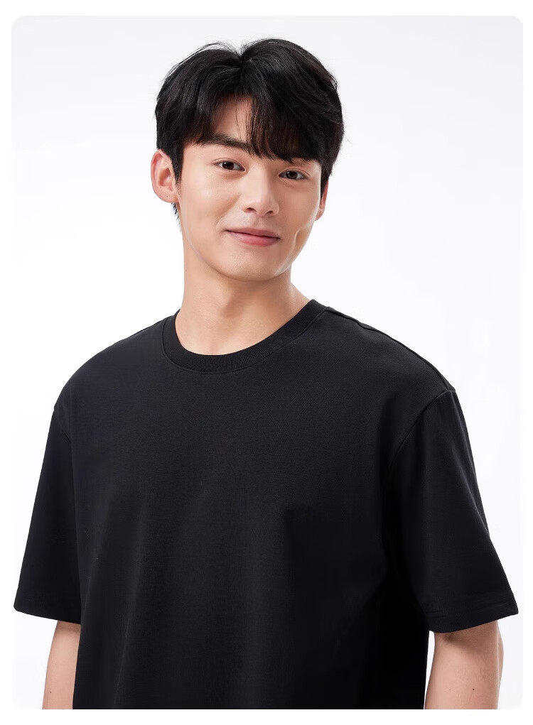 CAMEL Men's Round Neck T-Shirt, Loose-Fitting Solid Color Cotton Breathable Cool-Feeling Sports Short Sleeve Half Sleeve A25BAVV028 3