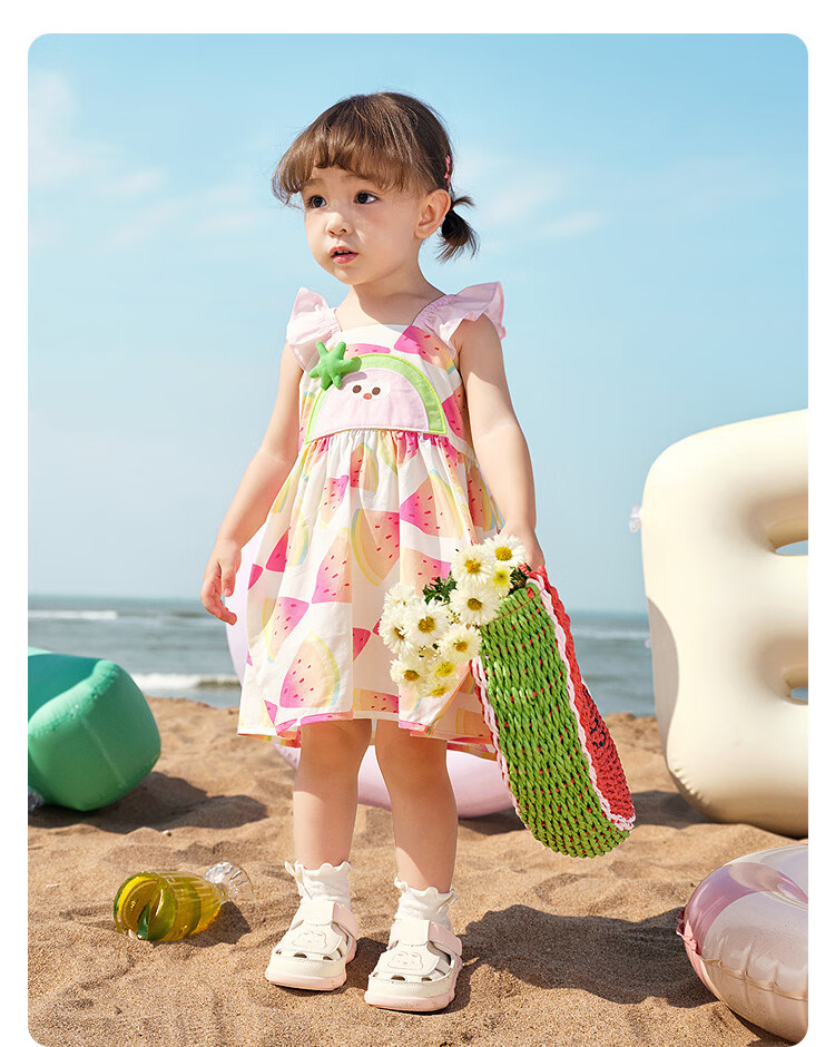 BALABALA Baby Dress, Infant Skirt, Children's Princess Dress, Girls' Summer Outfit 2025, Sweet And Cute, 208225111006 16