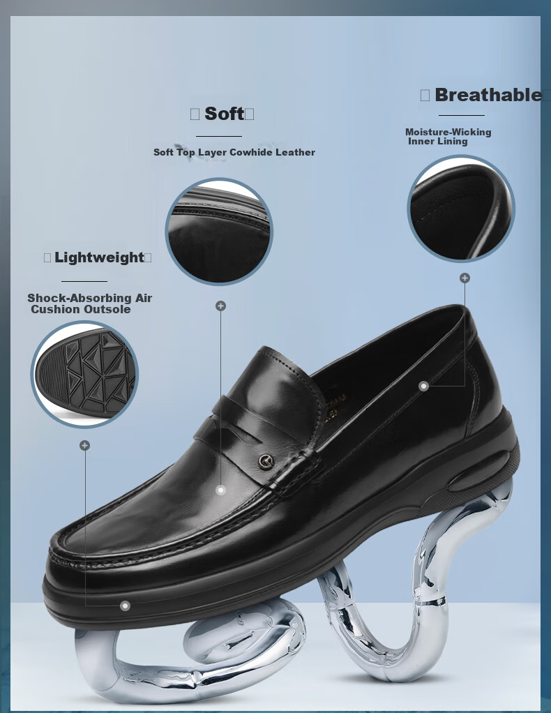 Goldlion Men's Shoes, Leather Business Casual Lightweight Durable Loafers G567430405AAA Black Size 41 1