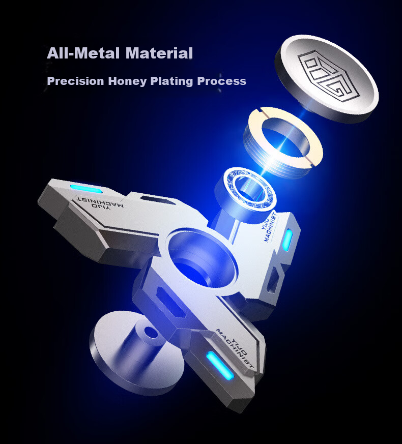 Yueqiuhaian Metal Finger Spinner, Long-Lasting Quiet Luminous Hand Spinner, EDC Stress Relief Toy, Children's Gift for Boys 9