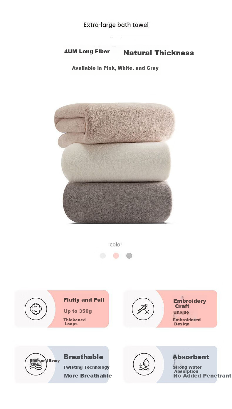 Fanyejia Smiling Rabbit Cotton Gauze Bath Towel, Absorbent, Soft, Low Shedding, Large Towel for Women, Home Use, Adult Wrap Towel, for Bathing And Exercise 3