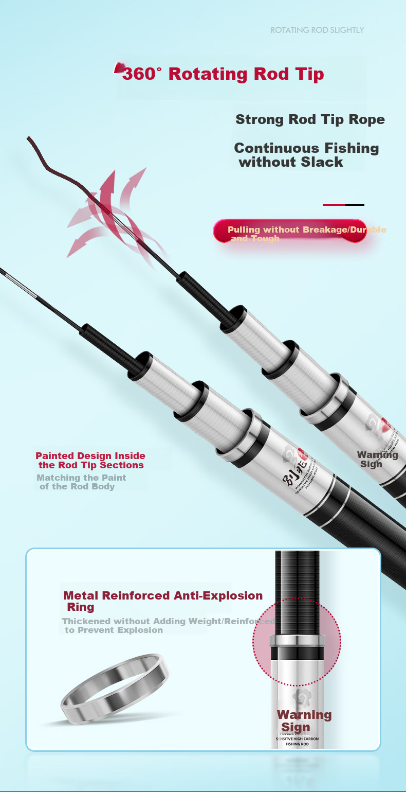 GW Biezhuo Zizun 3.6-Meter 28-Tune Comprehensive Big Fish Rod, Carbon Fiber Pole, Ultra-Light Carp Fishing Rod, Lake And Reservoir Big Fish Rod 11