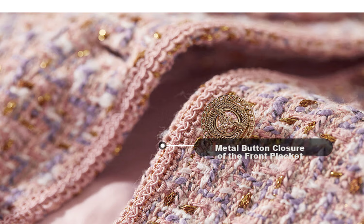 Sentubila Luxury Elegant Little Chanel Style Short Jacket for Women Spring Autumn High-end Youthful Pink Quilted L 20