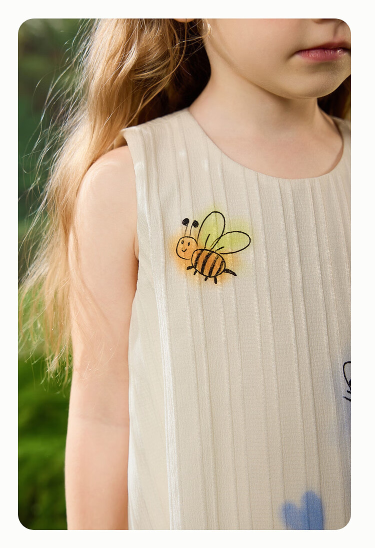 ASK JUNIOR Children's Dress, Summer Vacation Girls' Sleeveless Tank Dress, Hand-Painted Princess Dress 6