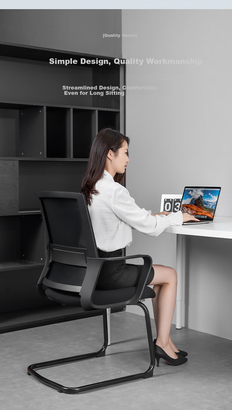 Deli 87091 Computer Chair, Ergonomic Office Chair for Writing And Study, Home Office Chair, Swivel Chair, Staff Meeting Chair 9