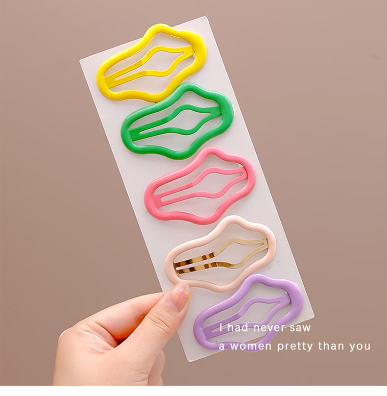 Chense Hair Clips for Women [5 Pieces], Colorful Cloud-Shaped Hollow Bangs Clips, Hairpins for Back of Head 7