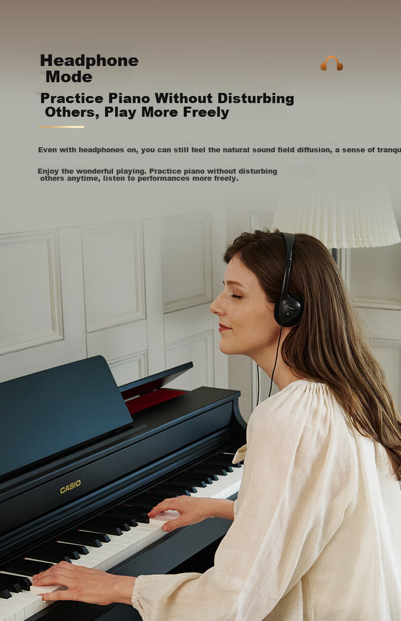 Casio Digital Piano AP300, Black Intelligent 88-Key Weighted Hammer Professional Upright Digital Piano Set 15