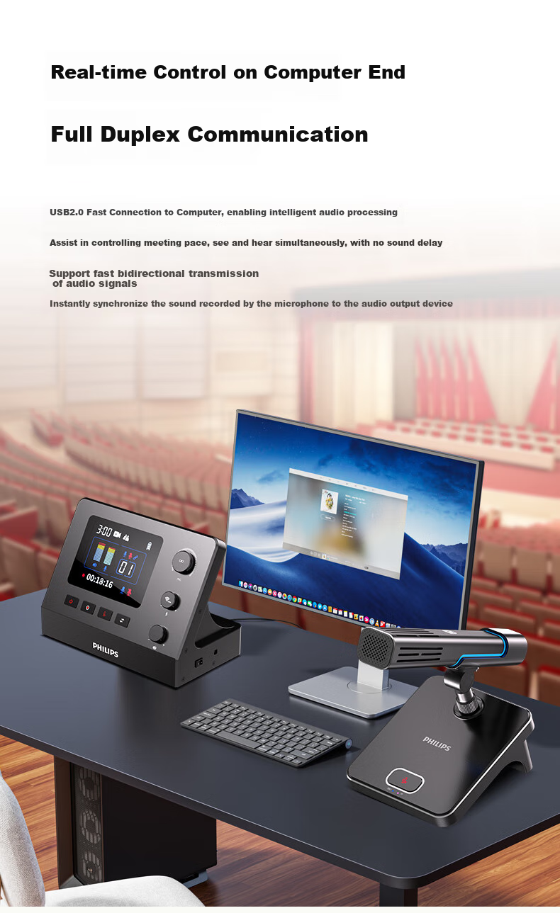 PHILIPS PSE0450 U-Segment Wireless Gooseneck Microphone, AI Noise Reduction, Full-Duplex Communication, Video Conferencing, Speech, Condenser, 16-Bit 48kHz USB 11