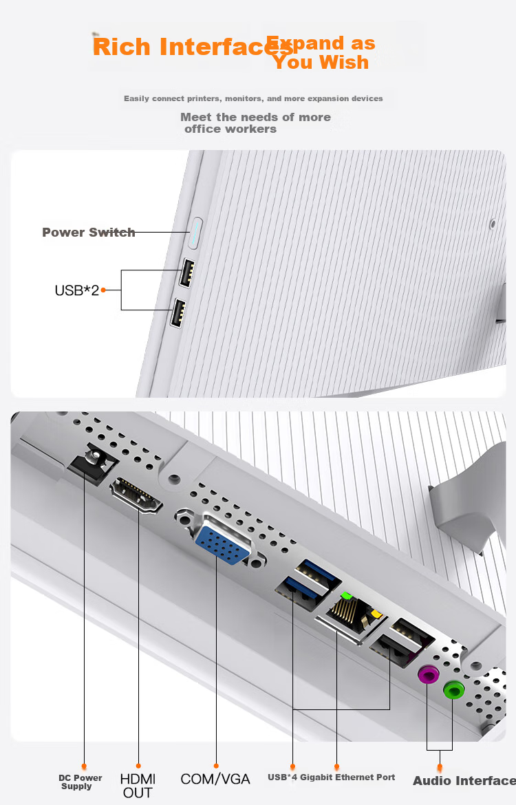 Founder 23.8-Inch All-In Desktop Computer, Commercial And Home Office Use (Quad-Core N5095, 8GB RAM + 256GB Storage, Cost-Effective Office Model) 12