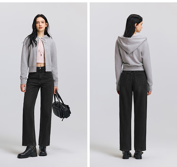 Semir Senrou | Women's Jeans, Spring Season, Contains Lyocell, Distressed Long Pants, Comfortable Basic Wide-Leg Pants, 103125124001A 19