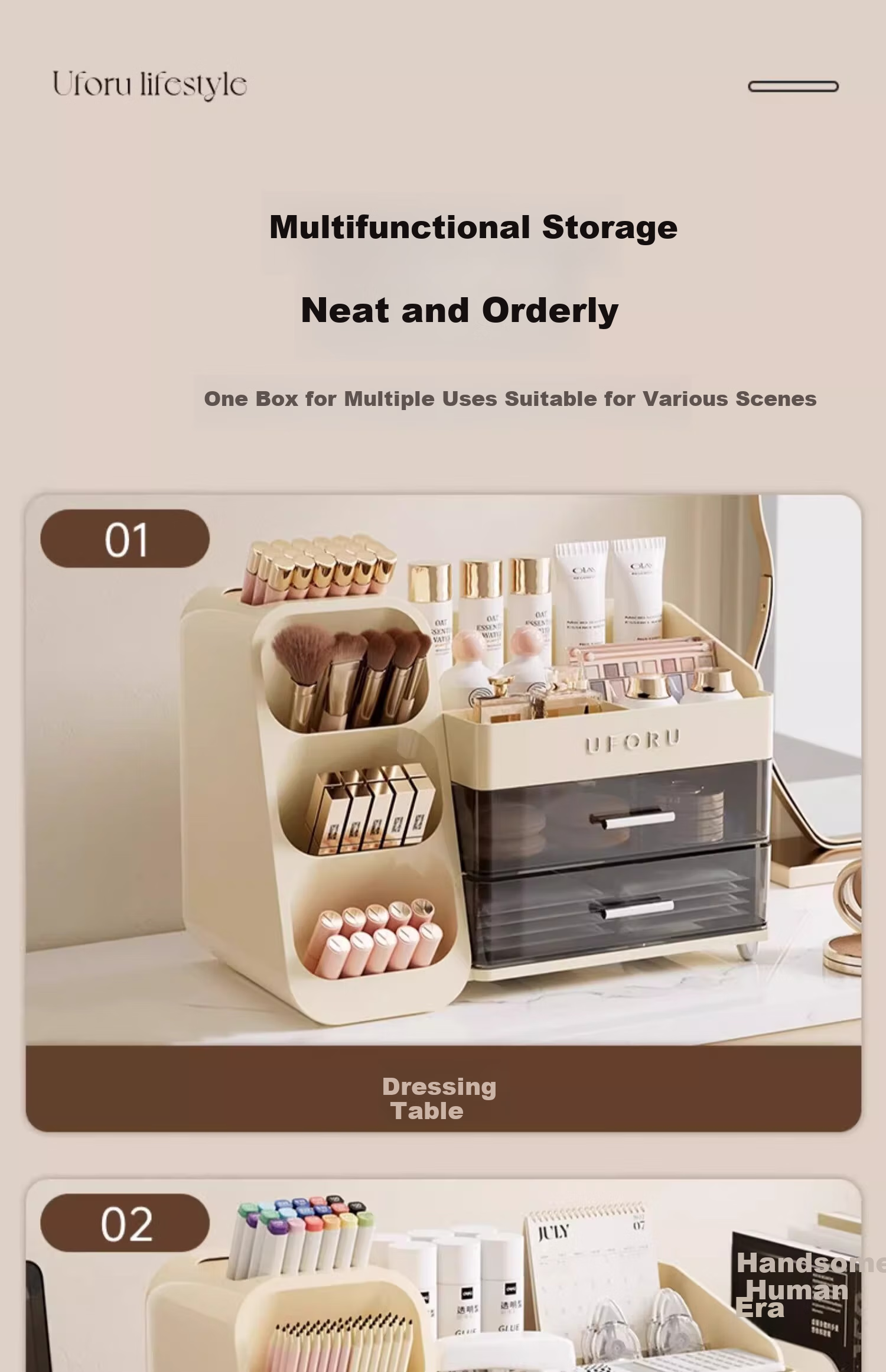 Jiadu Cosmetic Storage Box, Rotating Dustproof Makeup Brush Storage Tube, Dressing Table Desktop Pen Holder, Lipstick And Eyeshadow Organizer Rack 7