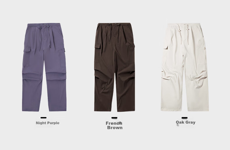 CAMEL Functional Cargo Parachute Pants, Unisex Drawstring Wide-Leg Trousers, 733CAYL6016C, Charcoal Gray, Size L 10