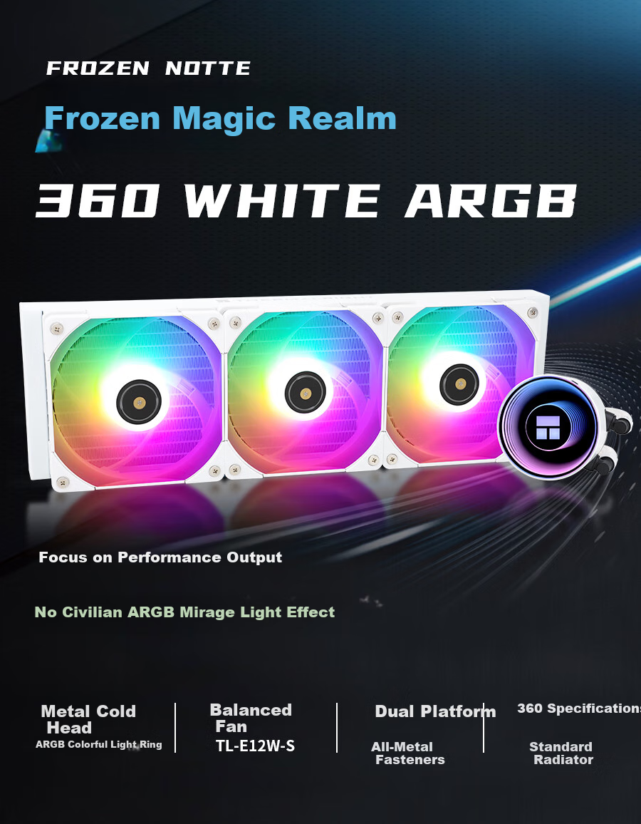 Thermalright Frozen Notte 360 WHITE ARGB V2 All-In Liquid Cooler FN360 WHITE ARGB V2 2