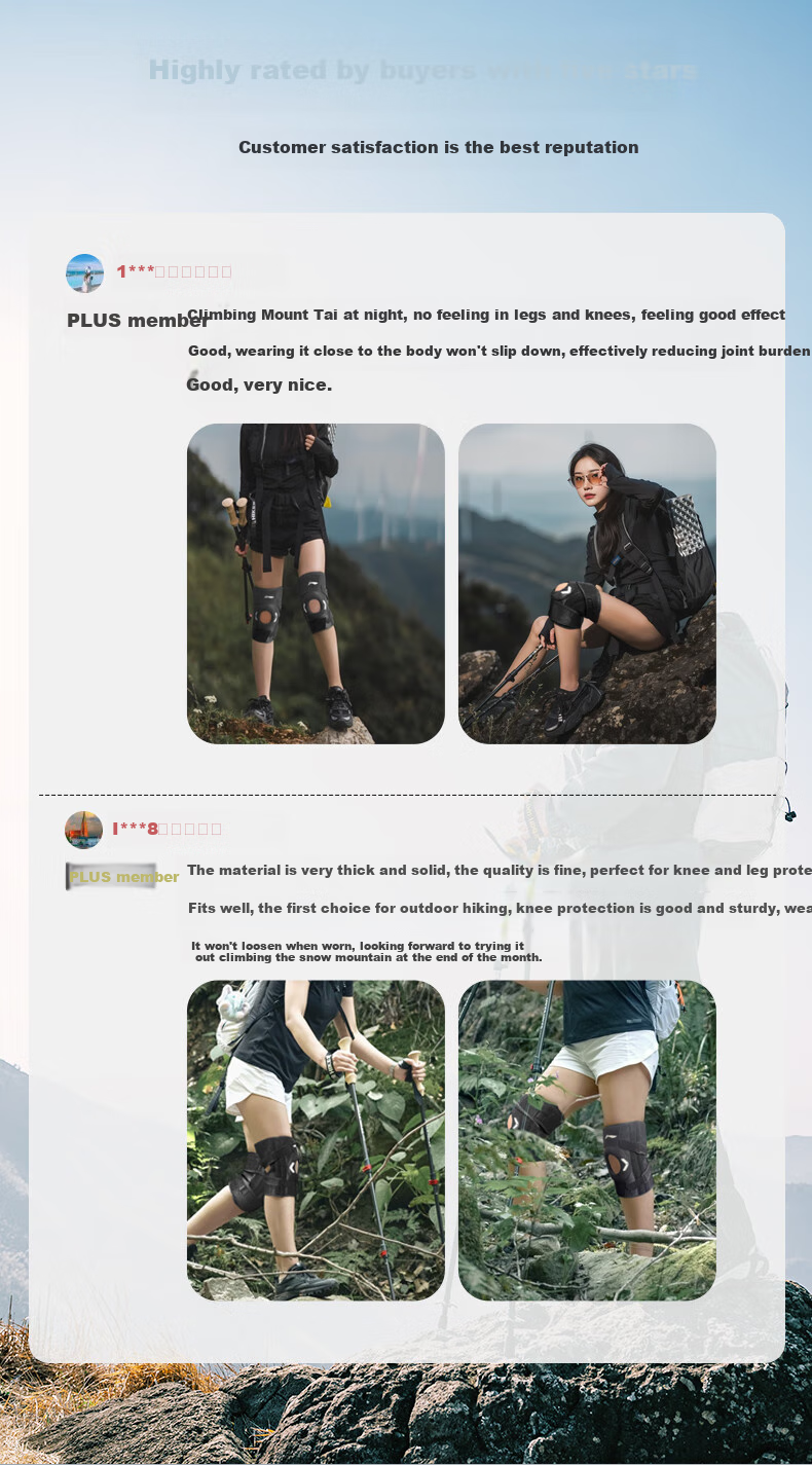 LI-NING Professional Sports Knee Brace for Men and Women, Protective Knee Support for Mountaineering, Hiking, Badminton, Running, Squats, Meniscus Injury 6