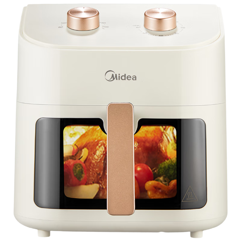 Midea Air Fryer, Transparent View, No-Flip Design, 7L Large Capacity, Multi-Functional, Oil-Free, Crispy on The Outside And Tender on The Inside, Non-Stick, Easy to Clean, Electric Fryer Oven MF-KZE7001