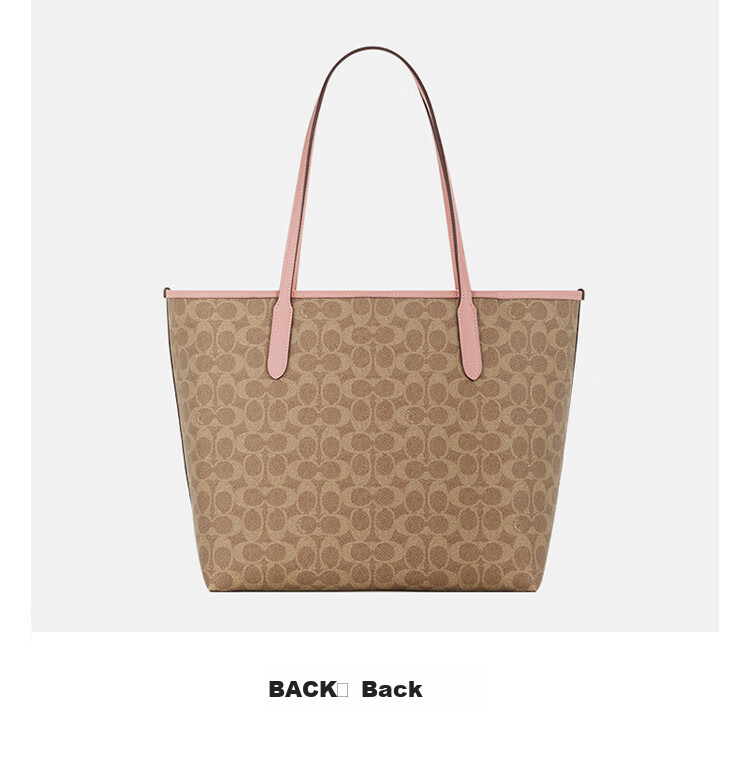 COACH [Brand Direct Supply] Women's Classic Logo CITY Large Tote Bag, Shoulder Commuter Laptop Bag CV976 4