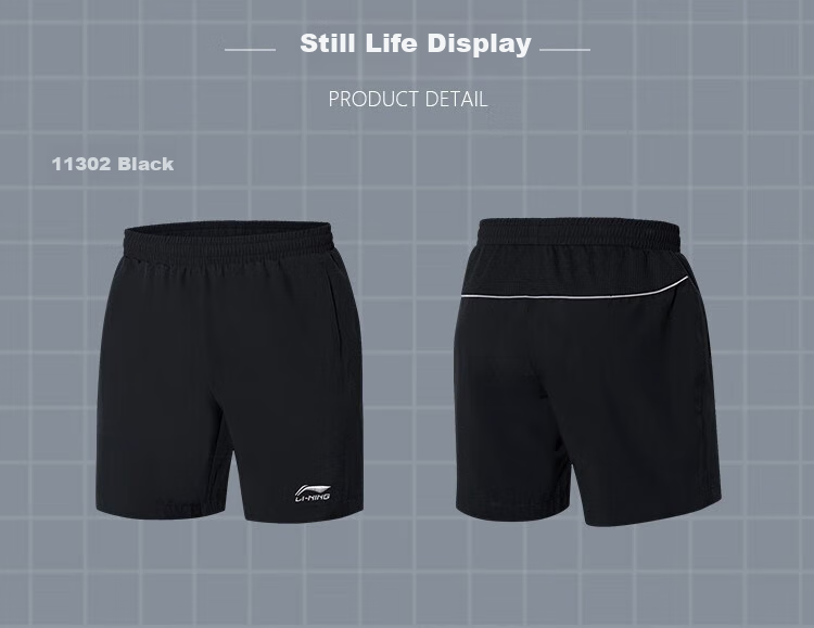 Li-Ning Badminton Shorts for Men, Sports Running Pants, Black, Size M, AAPR079-3, Black, M 1