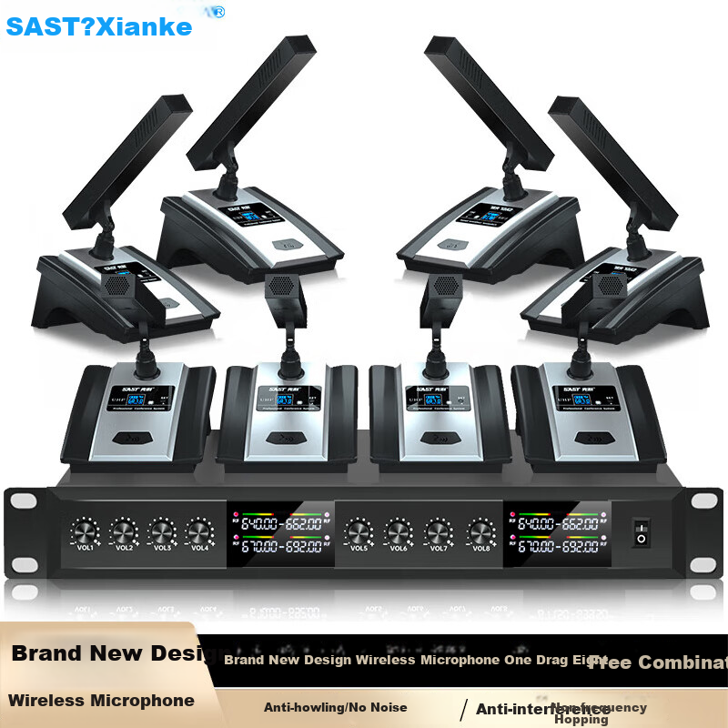 SAST OK-121 Conference Microphone, Wireless Microphone with One-To Connection, U-Segment KTV Stage Performance, Speech Hosting, Neck-Mounted Video Conference Microphone, Square Tube Version Plastic