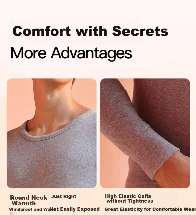 LangSha Men's Pure Cotton Undershirt, Single Top, 7A Antibacterial And Anti-Mite, Far-Infrared Heating, Warm Autumn And Winter Base Layer, All-Cotton Sweater 10