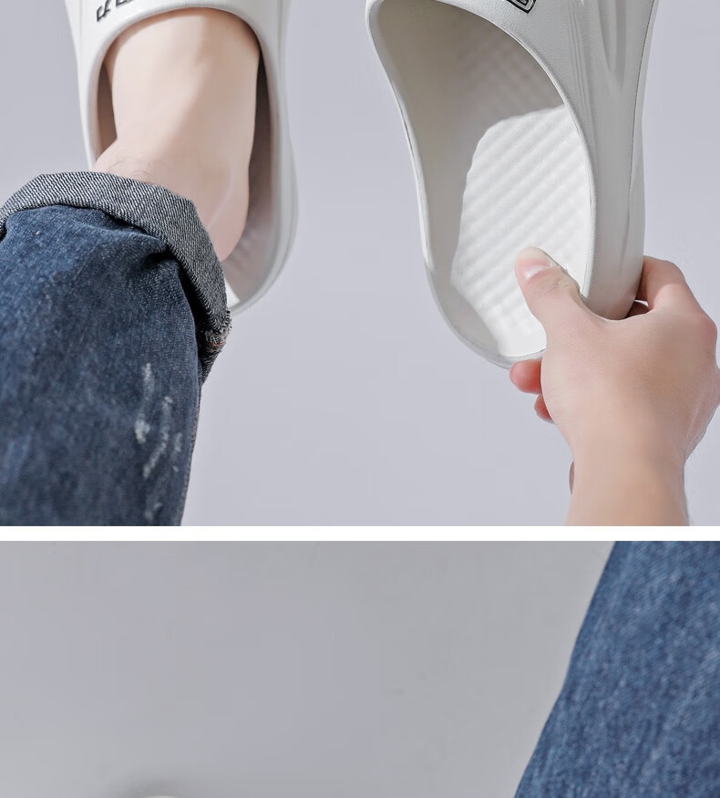 Huili Men's Slippers, Sports Outdoor Wear, Non-Slip, Antibacterial, Comfortable Cushioning Sandals, HL0566 Blue-Gray Color, Size 40-41 3