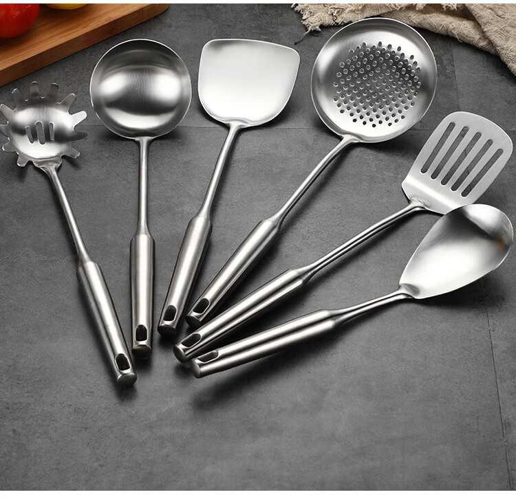 Jinwanfu 304 Stainless Steel Cooking Spatula High-Temperature Resistant Non-Stick Frying Pan Turner Kitchen Utensil 14