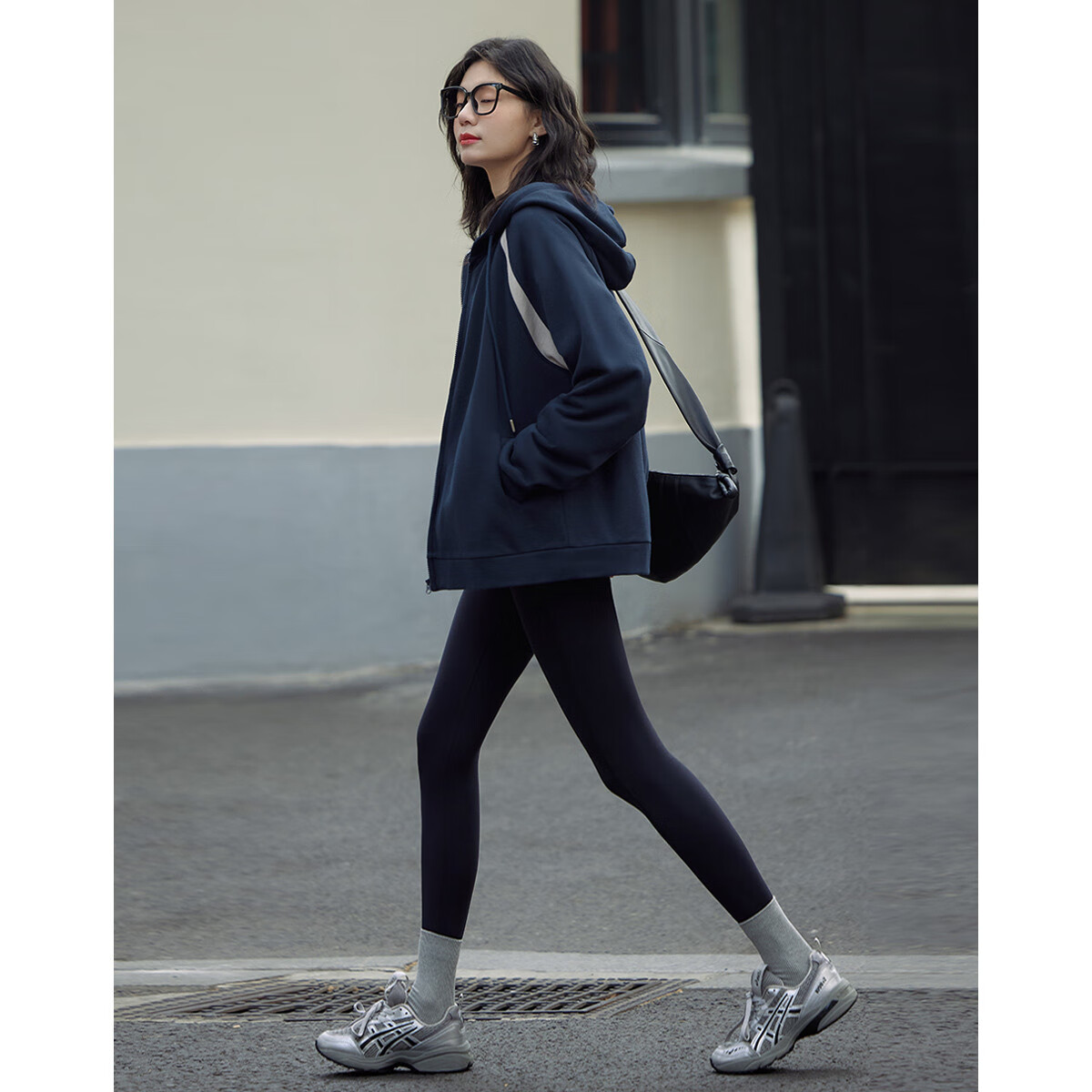 Dme [Cotton Academy] Spring Simple Color-Block Spliced Hooded Cardigan, Casual Loose Comfortable Concealing Women's Jacket