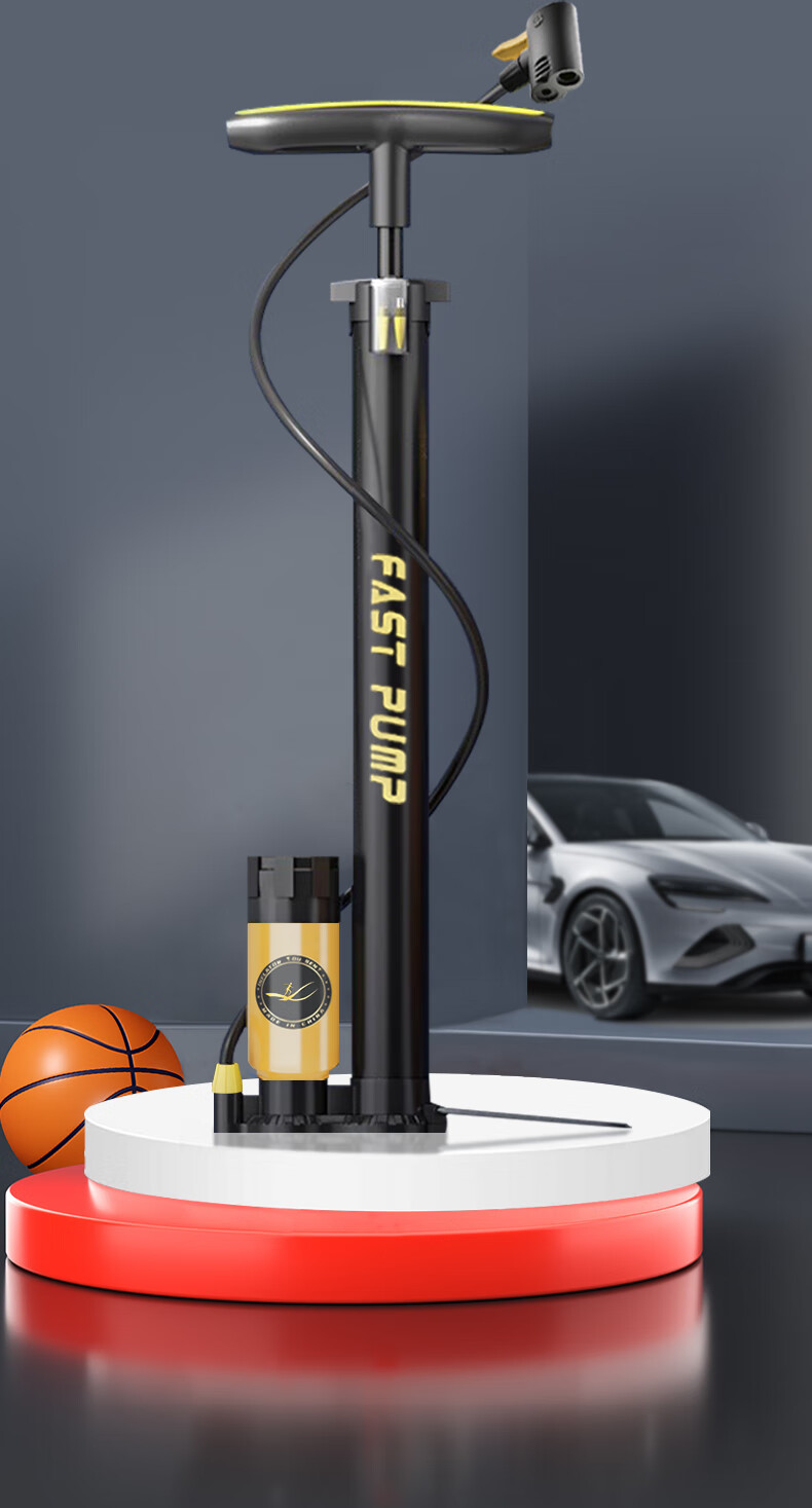 Ousen High-Pressure Air Pump for Bicycles, Electric Bikes, Cars, Basketballs, Balloons, with American, English, French Valve, Portable Cycling Inflator 22
