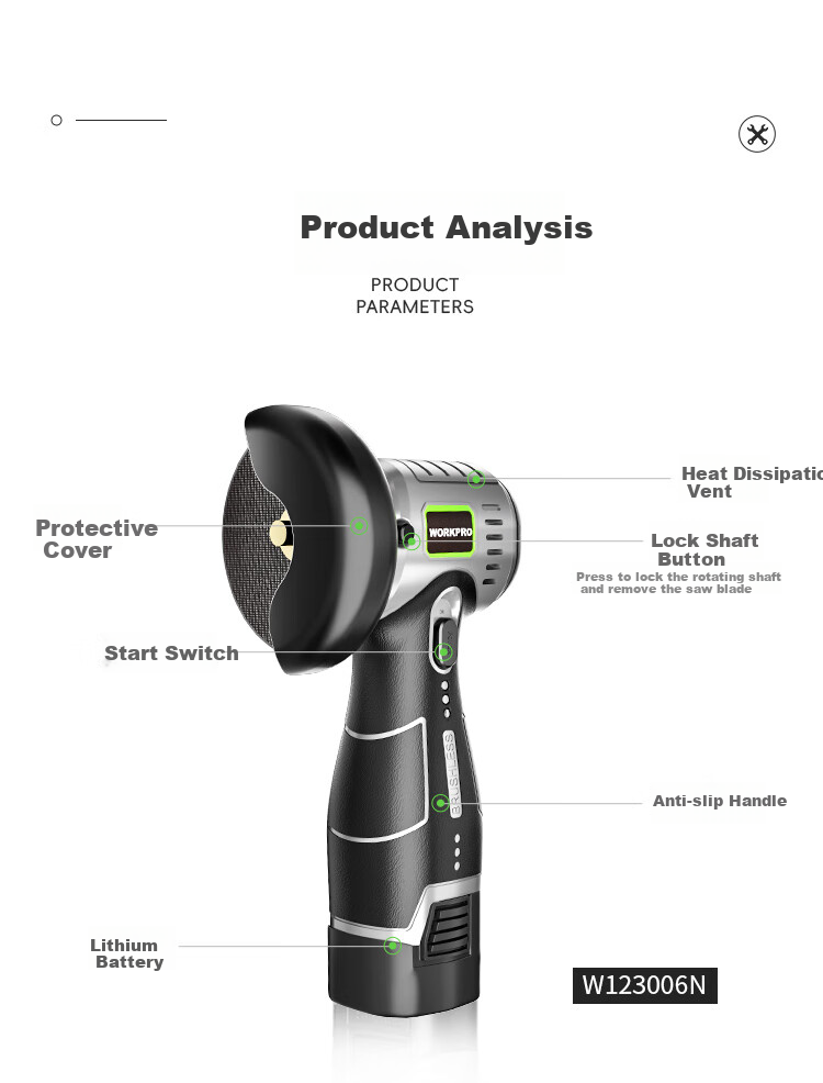 WORKPRO Mini Brushless Angle Grinder, Lithium Battery Polishing Machine, Handheld Rechargeable Grinding And Polishing Machine, Grinding Wheel Hand Grinder 9