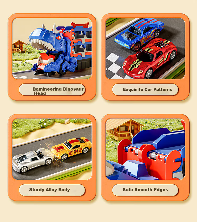 BAOLE STAR TOYS Children's Toy Car for Boys Aged 3-6, Birthday Gift, Track Car, Alloy Vehicle, Large Size, Ejecting Transport Truck 20