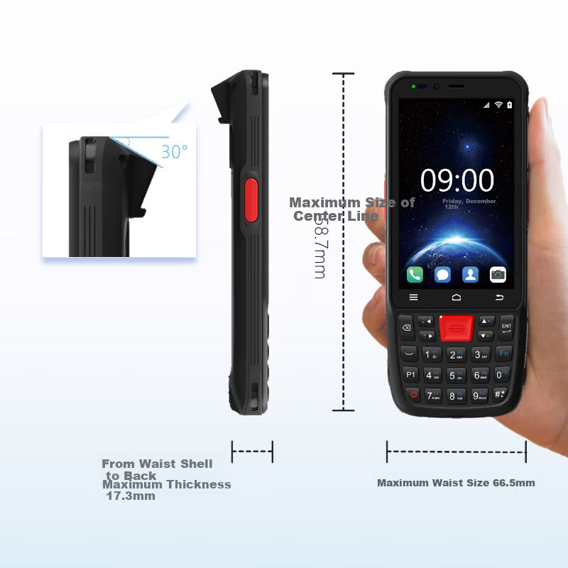 HIKVISION KC42 Handheld Terminal with Slanted Head PDA, Data Collector, AI Algorithm, Barcode Scanner, RF Gun, ERP Warehouse Inventory Machine, Android Industrial Smartphone Scanner